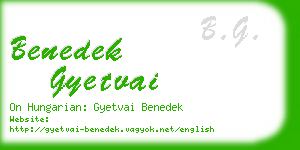 benedek gyetvai business card